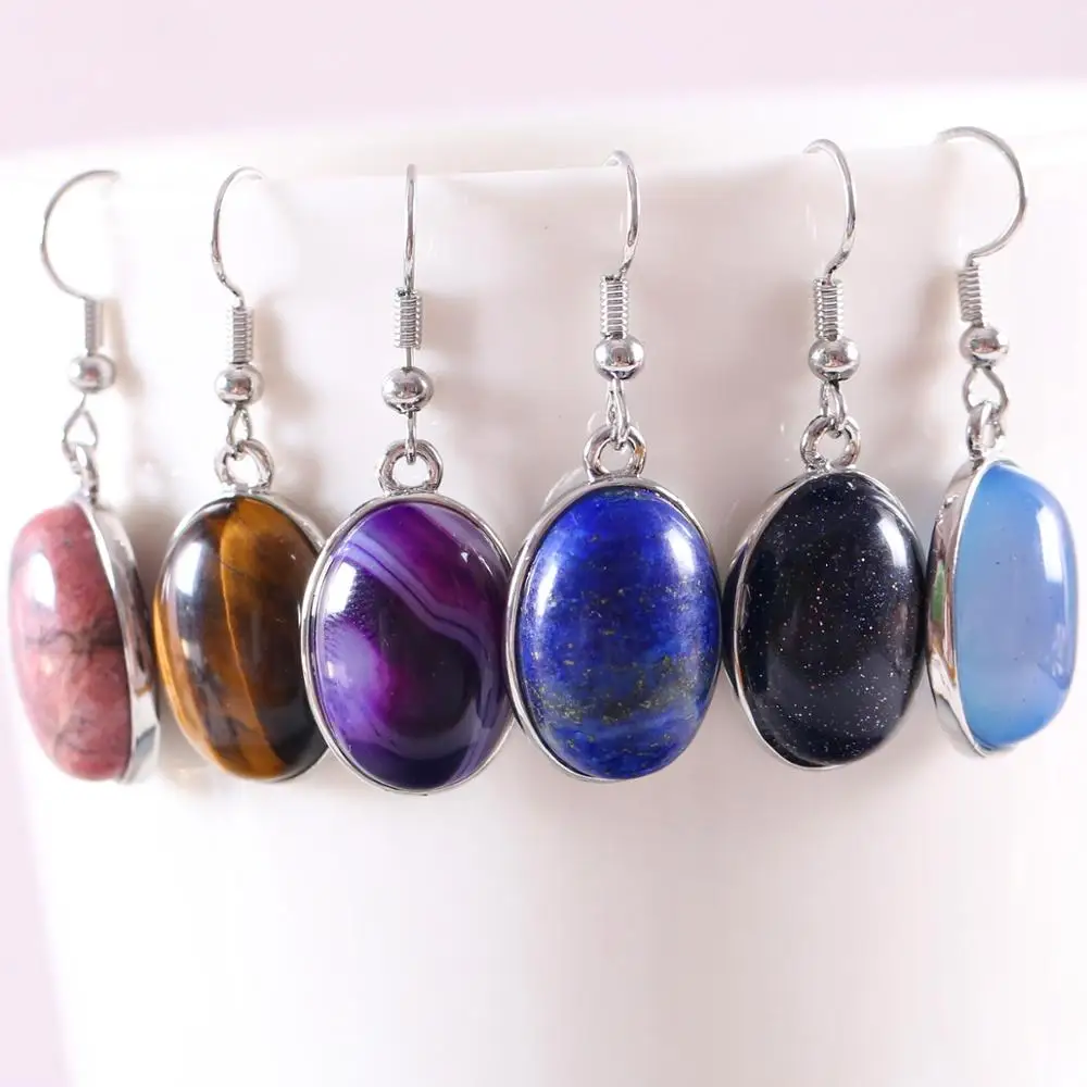 Серьги подвески из натурального камня с белым опалом висячие ювелирные