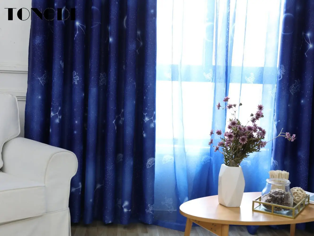 TONGDI Детские светонепроницаемые занавески с мультяшным фантастическим