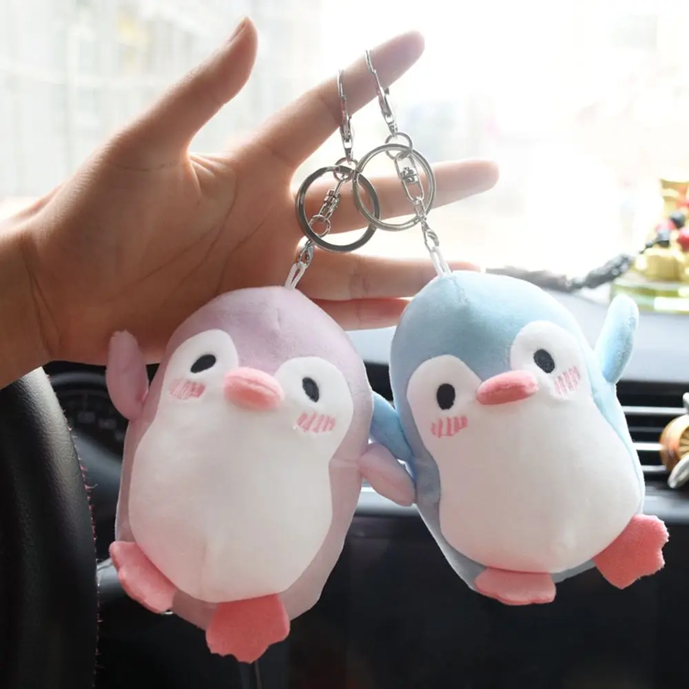 

10 CM Cute Anumals Plush Doll Keychain Cartoon Penguin Rabbit Duck Alpaca Stuffed Toys DIY Buckle Car Bag Pendant Decoration
