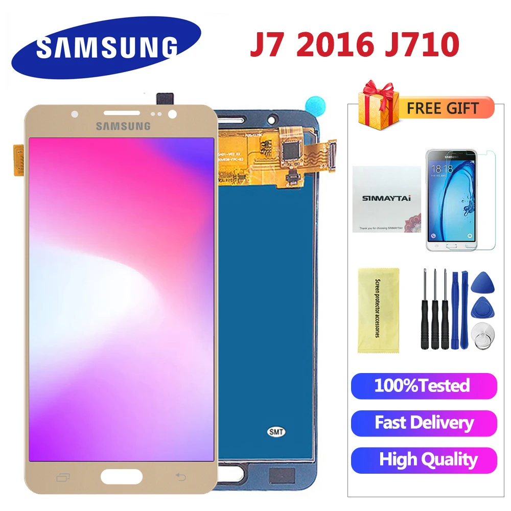 Для samsung galaxy j7 ЖК-дисплей J710 SM-J710F J710M J710H J710FN цифровой преобразователь ЖК-дисплея с кодирующий преобразователь сенсорного экрана в сборе