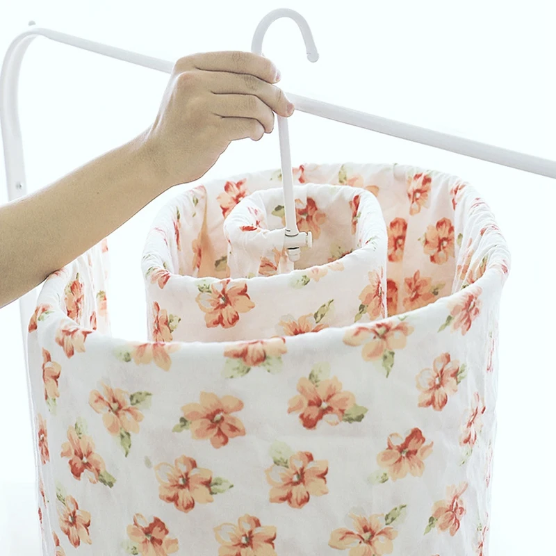 Spiral Bed Sheet Rack Laundry Drying Space Saving Duvet Cover/Blanket/Bed Sheet Hangers Rotating Clothes Rack