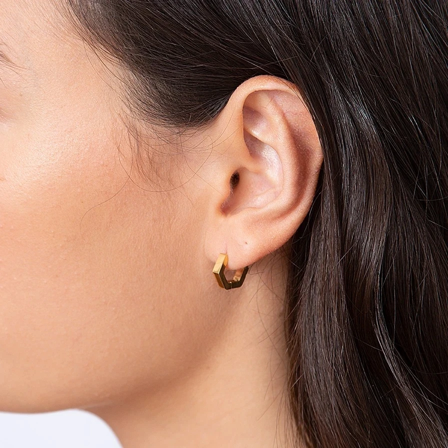 Женские серьги-кольца из нержавеющей стали водонепроницаемые Модные золотистые