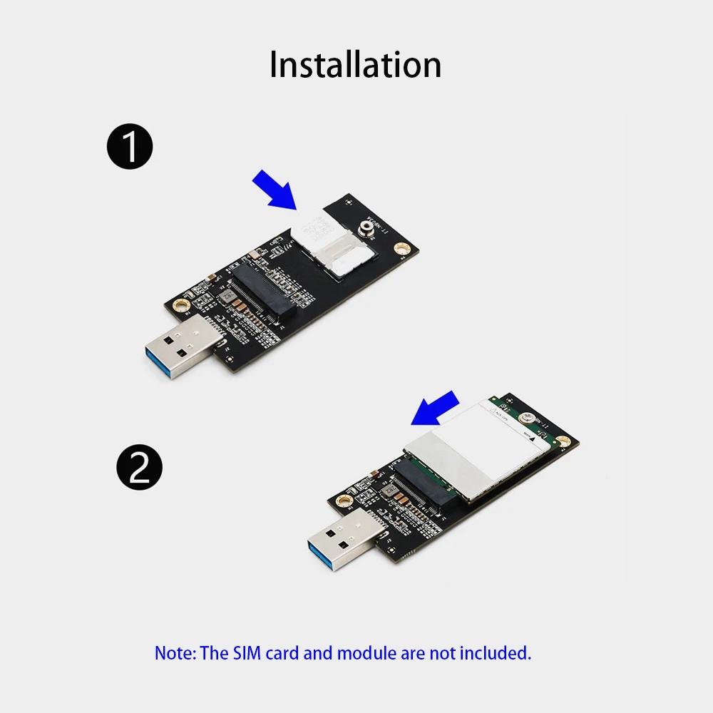 

NGFF M.2 Key B to USB 3.0 Adapter Converter Card Board Desktop PC Add on Card with SIM Card Slot (M.2) to USB 3.0 Adapter