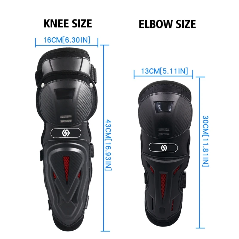 

4Pcs Motorcycle Protective Gear Knee Pads Elbow Protector Motocross Skating Knee Protectors Riding Protective Shatter-Re