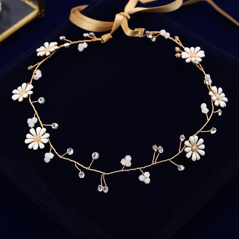 Корейские золотые резинки для волос ручной работы Мягкая повязка на голову с