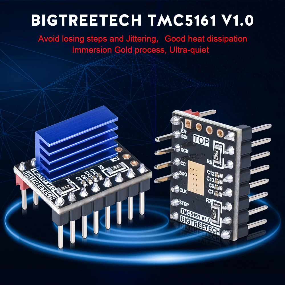 BIGTREETECH TMC5161 V1.0 SPI шаговый двигатель встроенный драйвер MOSFET 3d принтер запчасти VS TMC2209 TMC2130 TMC5160 для SKR V1.3 PRO