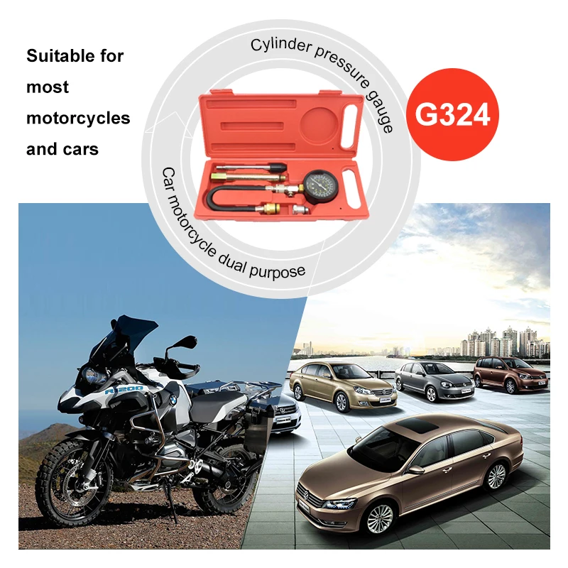 MR CARTOOL G324 0-300psi компрессионный двигатель цилиндр тестер бензиновый манометр