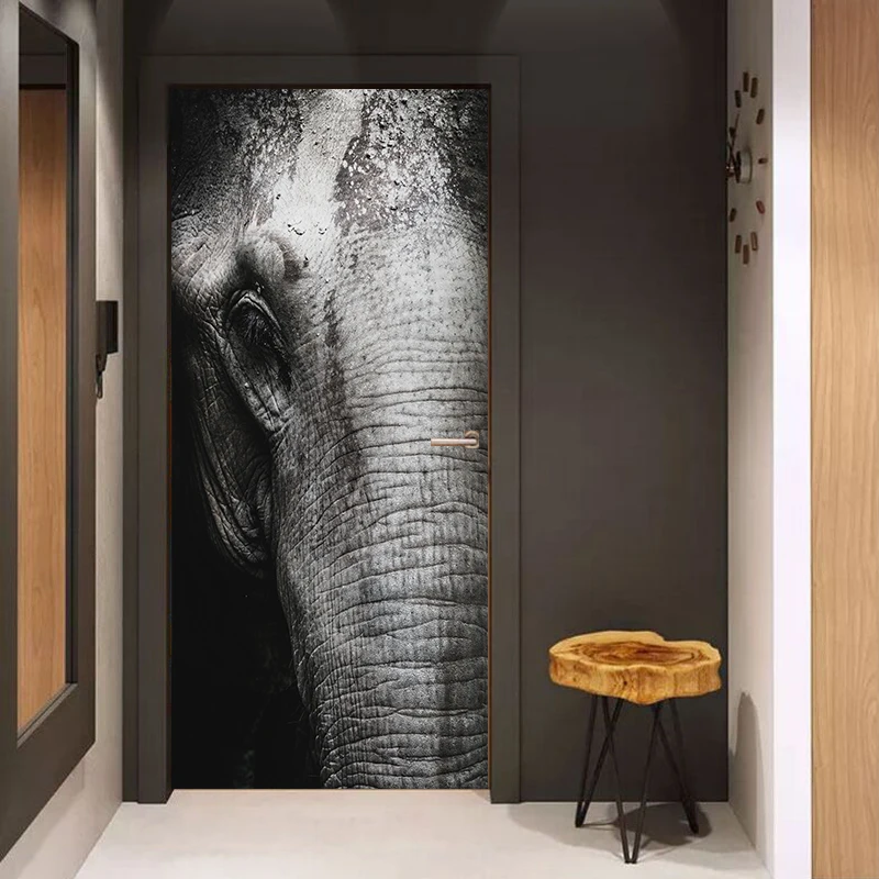 Объемные принты с изображением лица большого слона водостойкая наклейка на всю