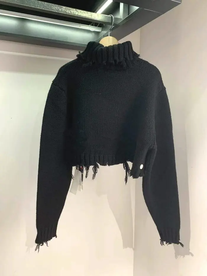 DEAT 2020 Новинка водолазка с длинными рукавами кисточками короткий широкий пуловер