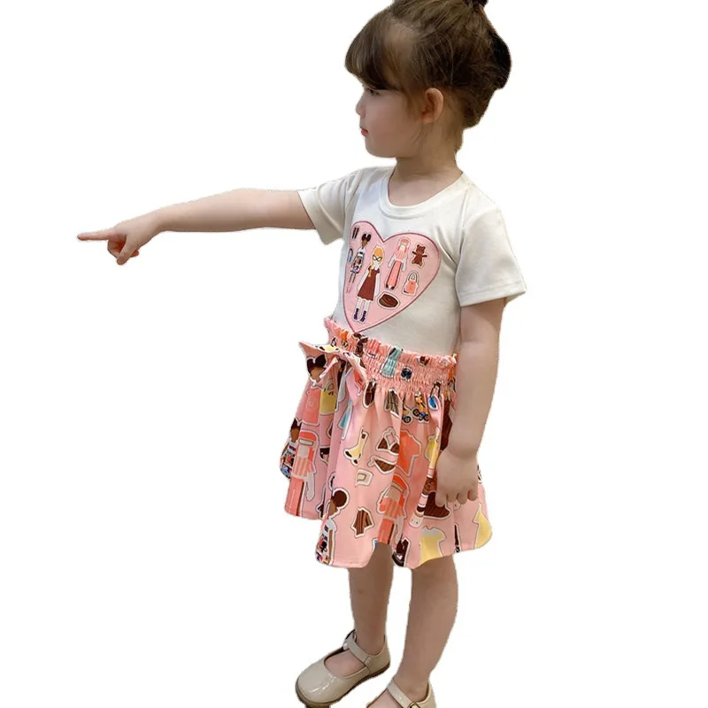 

Free Shipping Baby Girl Birthday Dress Baby Girl Clothes Floral Printed Short Sleeve Romper Pink Skirt Girl Outfits