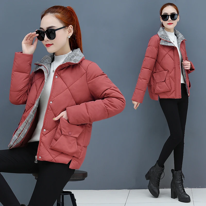 Новинка короткий топ большого размера Женское зимнее хлопковое пальто с