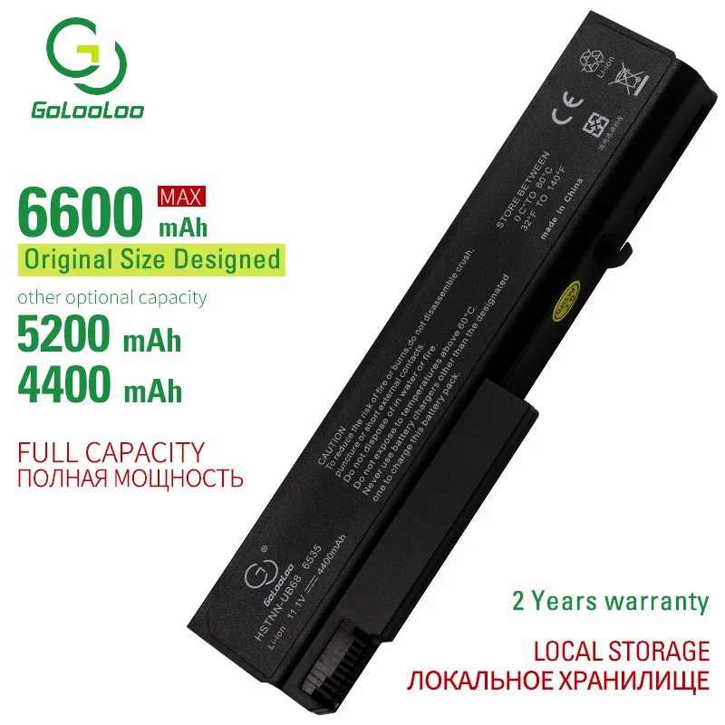 Golooloo 6 ячеек Новый аккумулятор для ноутбука Hp COMPAQ Business Notebook 6530b 6535b 6730b 6735b AT908AA AU213AA