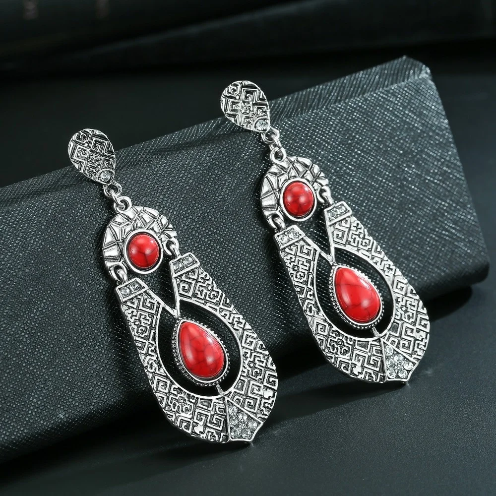 Модные Простые Винтажные серьги с металлической резьбой 2018 женские