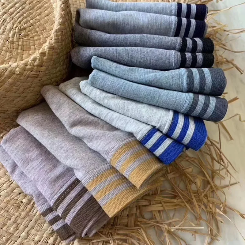 

6PC Color Cotton Underwear Men's Underwear Bag Striped Striped Boxer Shorts Seamless High Elastic 40-100KGyoupin