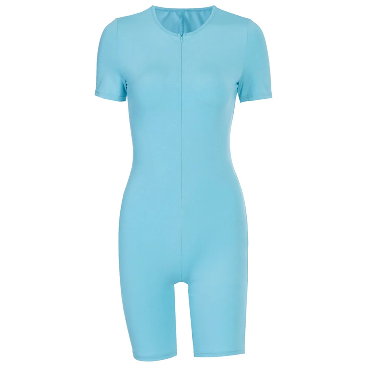 

Комбинезон женский Ttacksuit, Повседневный дышащий синий ромпер с коротким рукавом и шорты, для спортивного зала и фитнеса, лето 2020