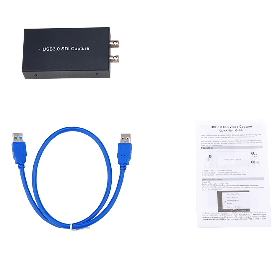 Black NO Packing Новинка! SDI к USB 3,0 карта видеозахвата HD видео рекордер коробка 1080P 60FPS устройство записи игры для MAC Windows прямая потоковая передача - Цвет: Black NO Packing