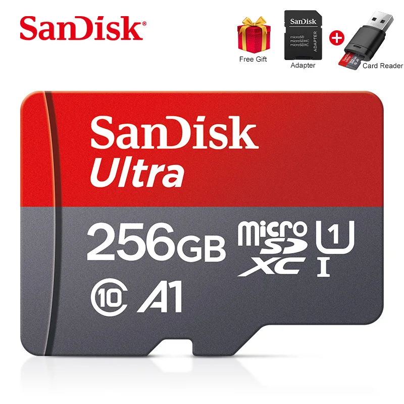 Карта памяти SanDisk A1 256 ГБ 128 Гб 64 32 16 U3 Micro sd карта Class10 UHS 3 флэш Microsd TF/sd s 1|Карты