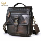 Винтажная дорожная сумка-мессенджер из плотной натуральной кожи, дизайнерский тоут через плечо для планшета 9,8 дюйма, ранец, 039