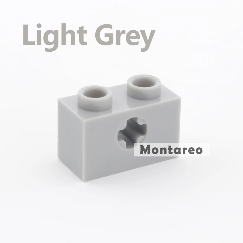 

Toys Compatible Moc 32064 Particle Technic DIY Brick 1 x 2 with Axle Hole Type 1 [+ Opening] and Bottom Pin Block part 80pcs/set