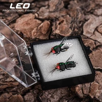 leo 2pcs insects flies fly fishing lures topwater dry flies trout artificial crank hook insects lure bionic bee floating bait