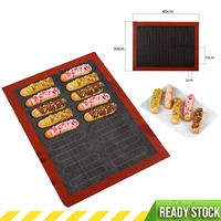 40x30cm silicone baking mat cooking grilling sheet heat resistance puff finger cake oven mat with custom frame kitchen tools