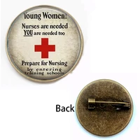 2020fashion new warning keep calm and nurse in badge red cross doctor nurse cartoon metal brooch medical jewelry graduation gift