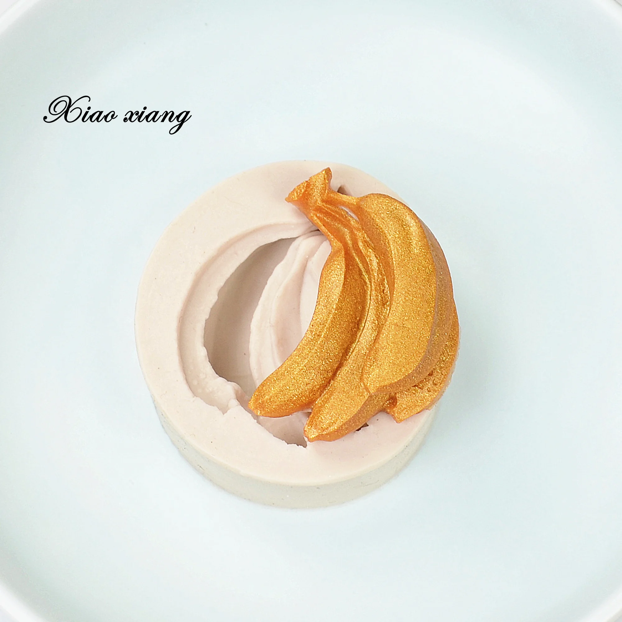 3D банан силиконовый Fondant (сахарная) пресс-формы для выпечки шоколада прозрачная