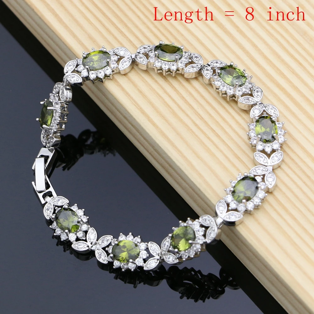 Дропшиппинг серебро 925 комплекты ювелирных украшений цвет оливковый зеленый