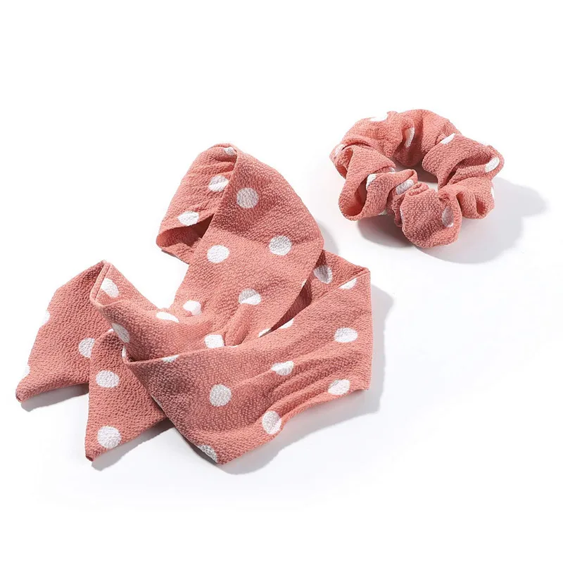 Женская резинка для волос эластичная с цветочным принтом и бантом аксессуары