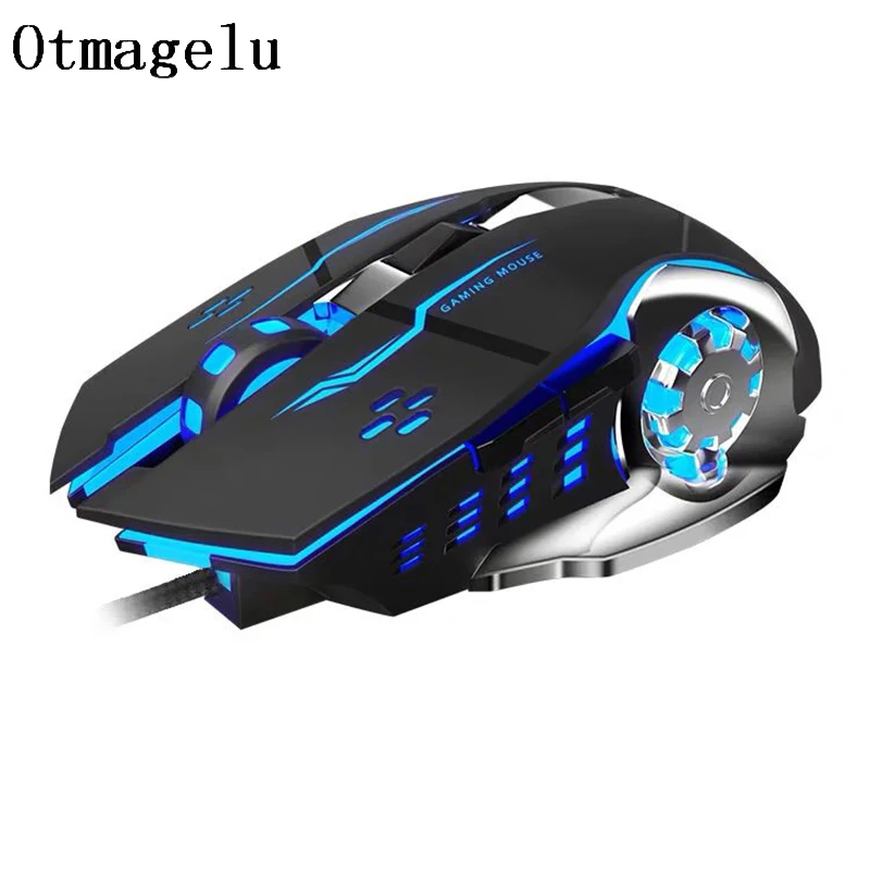 Фото Профессиональная игровая проводная мышь 8D 3200DPI, регулируемая Проводная оптическая светодиодная компьютерная мышь, USB-кабель, мышь для ноутбука, ПК №1