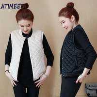 new women autumn and winter velvet vest filling cotton solid color sleeveless jacket