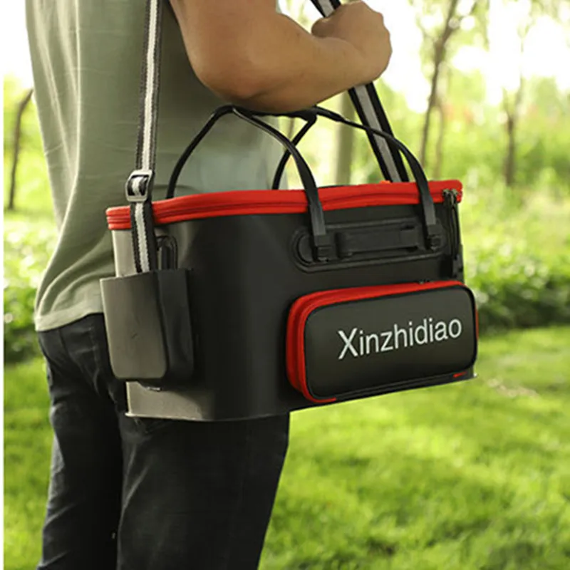 

Upgrade Fishing Tackle Bag EVA Fishing Bucket Collapsible Lure Live Fish Box Camping Water Container Pan Basin Storage 40/55cm