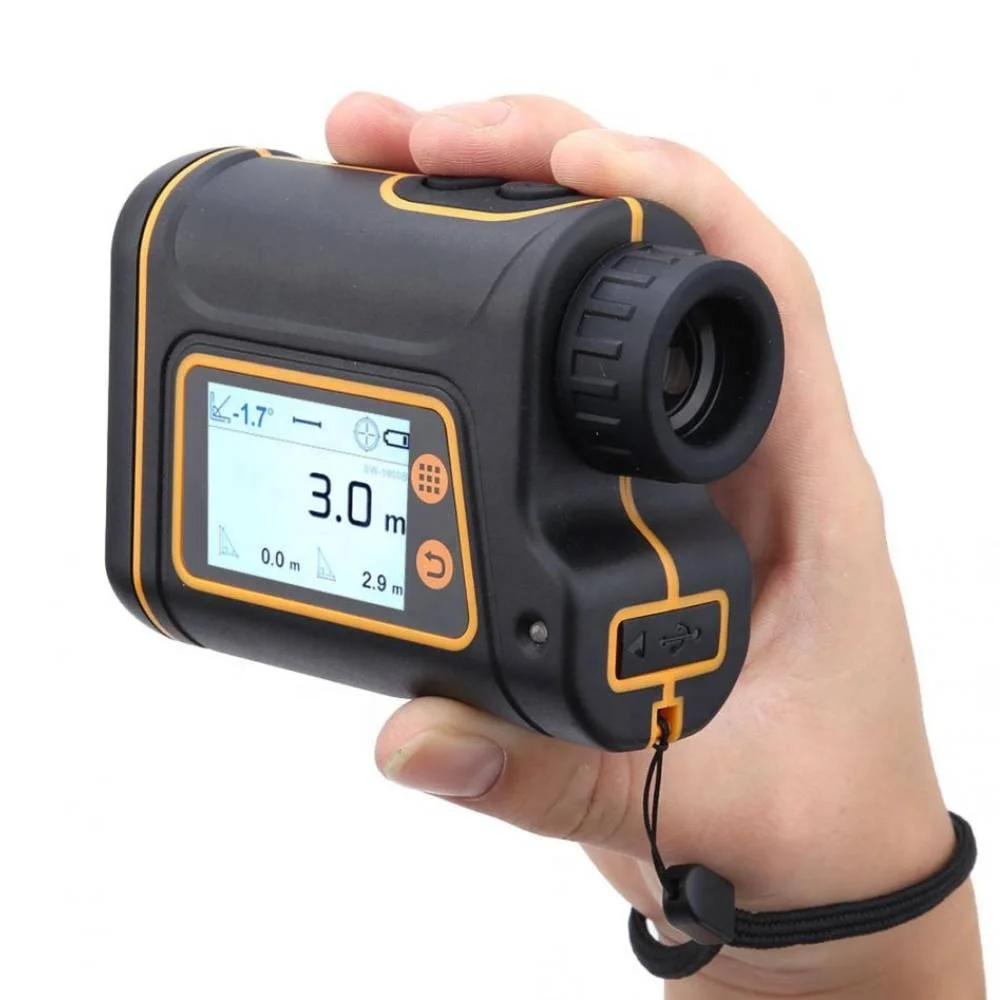 

3-1000m touch screen golf laser rangefinder telescope distance meter with angle, volume, area, height measurement