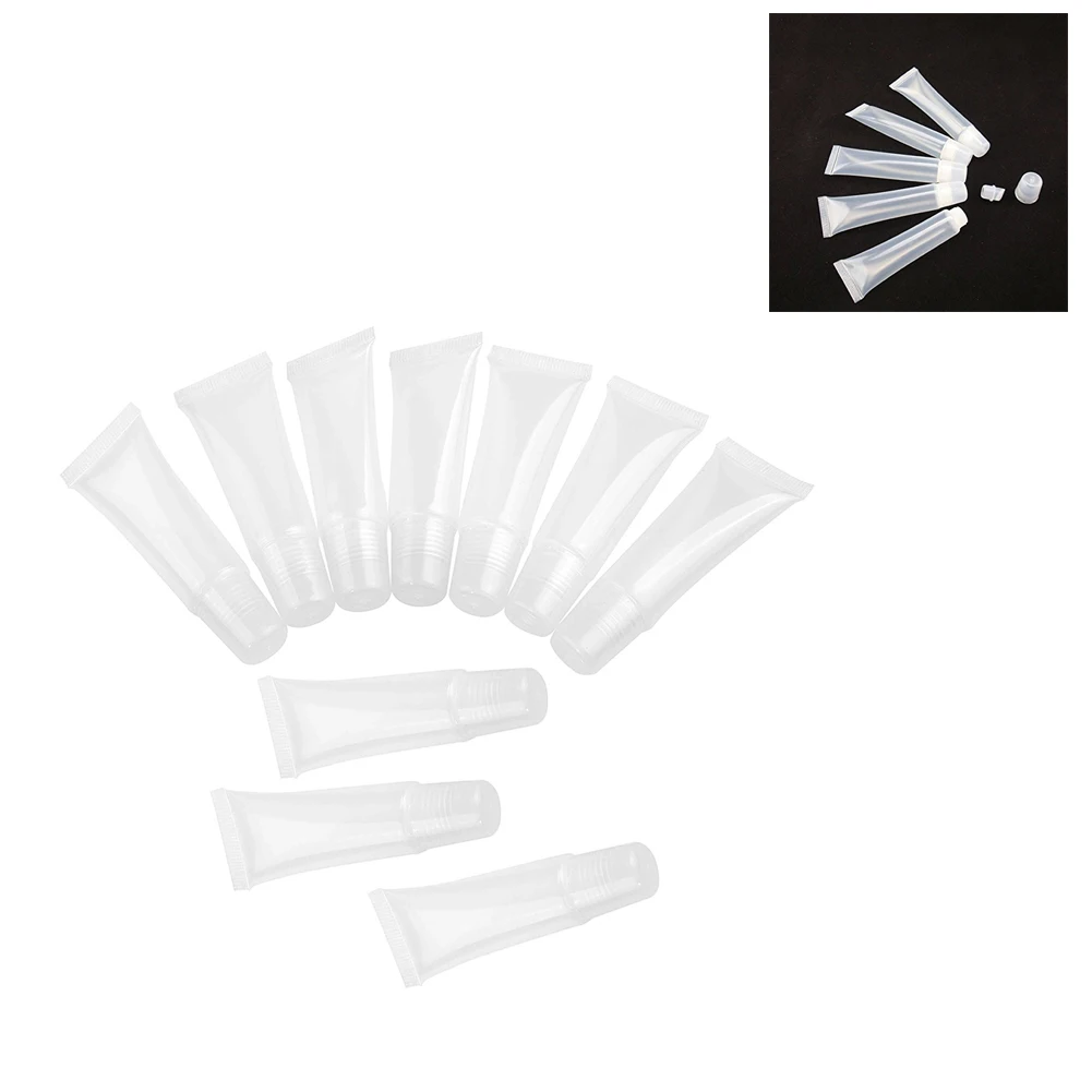 10 шт. пустые тюбики 15 мл прозрачные косметические контейнеры многоразовые