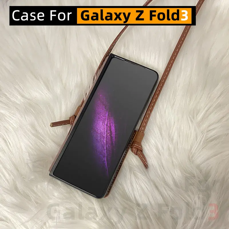 for samsung galaxy z fold3 casegalaxy z fold 3 5g case pu material phone bag for girl free global shipping