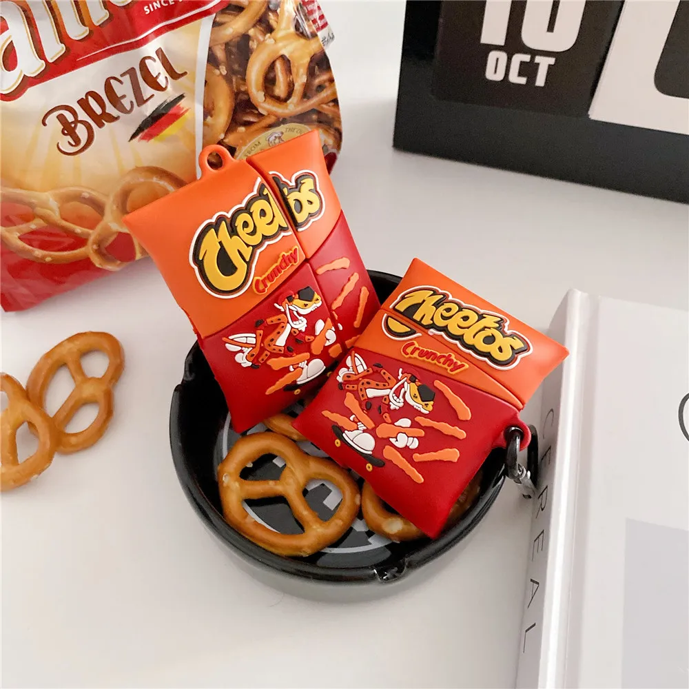 

Cheetos Snack fries 3D Earphone case for Airpods 1 2 pro 3 2021 Wireless bluetooth headset leopard Silicone cover for air pods