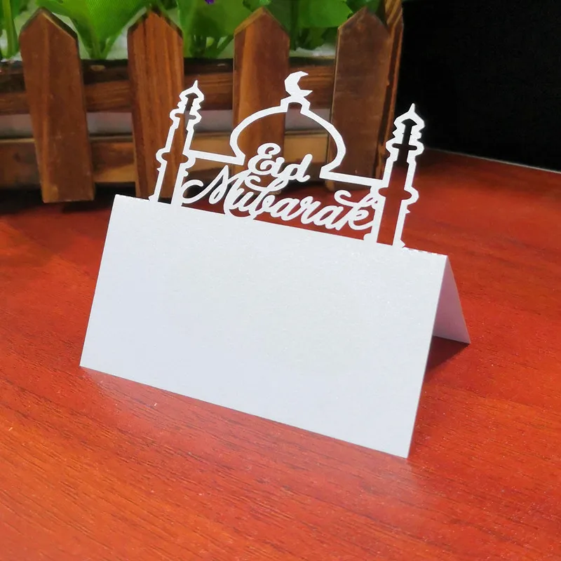 

Поздравительная открытка на Ближний Восток, Рамадан, ИД Мубарак, лазерная пустотелая открытка на праздник, дворец, Настольная открытка, 100 ш...