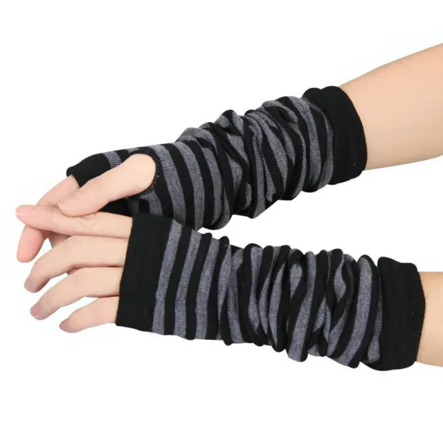 

1 Pair Soft Stretchy Wrist Arm Hand Warmer Knitted Mittens Women Winter Long Fingerless Gloves #Y4