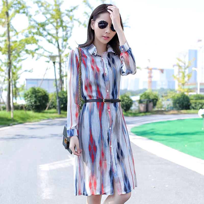 Женский длинный кардиган в стиле бохо TingYiLi шифоновая рубашка с длинным рукавом и