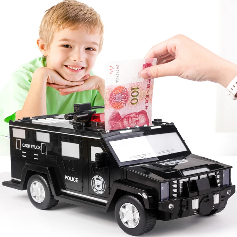 

Piggy Bank Fingerprint Password Cash Truck Car Money Box Safe For Money Coin Cash Bank Music Toy Gifts