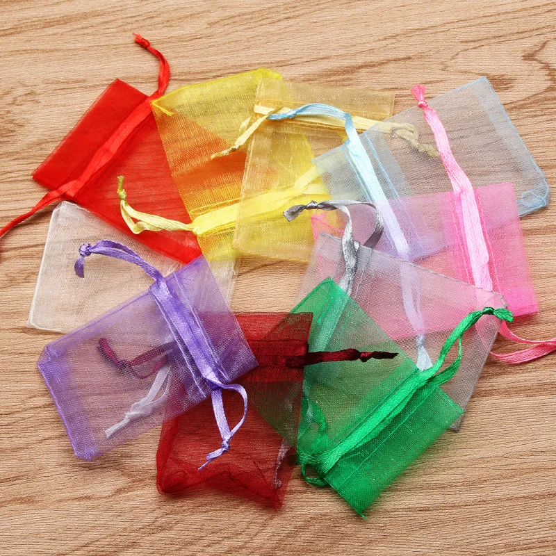 Wholesale 5x7CM/7x9CM/9x12CM Organza Drawable Bags Gift Bags Jewelry Packaging Candy Wedding Party Goodie Packing Favors Pouches