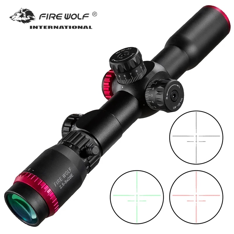 

Охотничий Тактический оптический прицел FIRE WOLF QZ 2,5-8X28 FFP, аксессуары для двойного Креста страйкбола, прицел для телефона