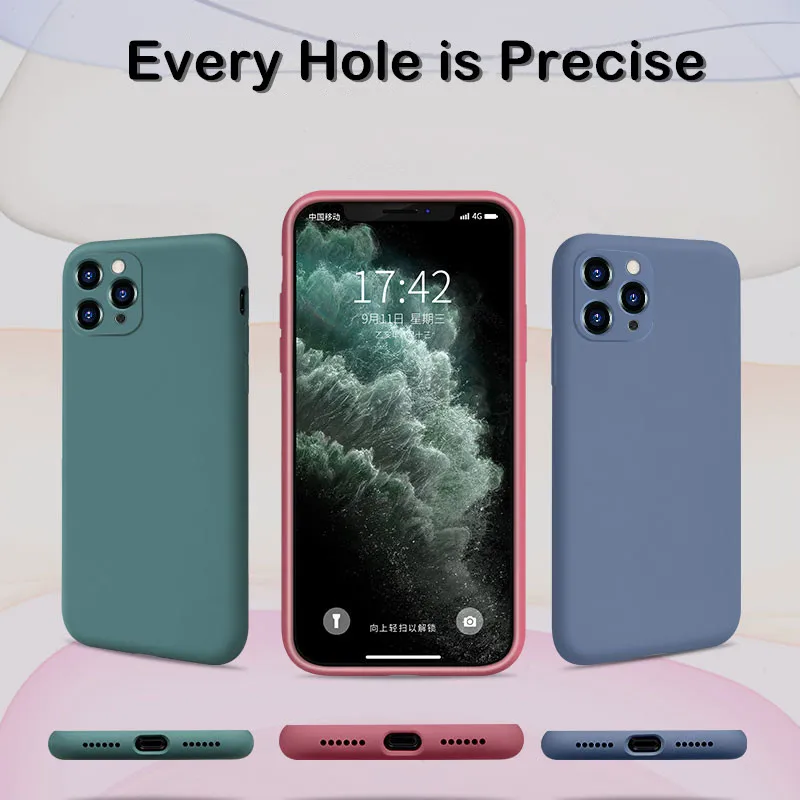 Original Liquid Silicone Phone Case For iPhone 11 Pro XS Max X XR 7 8 6 6S Plus SE 2 2020 Soft Gel Camera Lens Protective Cover