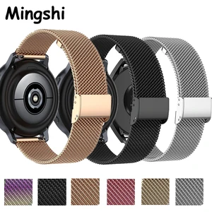 22mm 20mm milanese band strap for samsung galaxy watch active 2 4044mm 3 41mm smartwatch wristband for huawei gt 2 42mm free global shipping