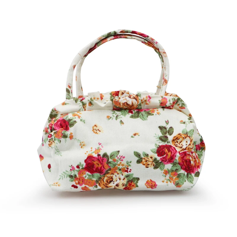 Холщовая Сумка для женщин Повседневная маленькая сумочка с цветами удобная