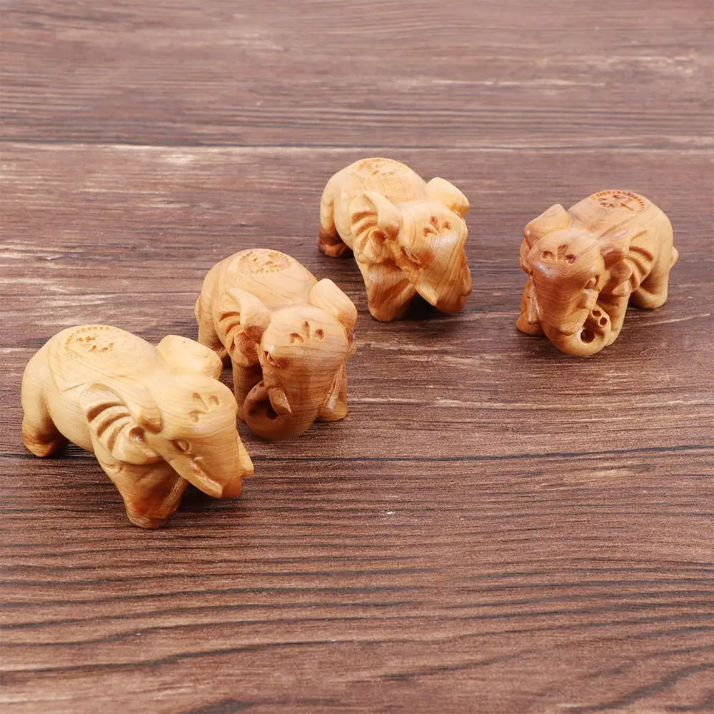 1 шт. фигурки слонов ремесло Резные Природные деревянные минеральные мини