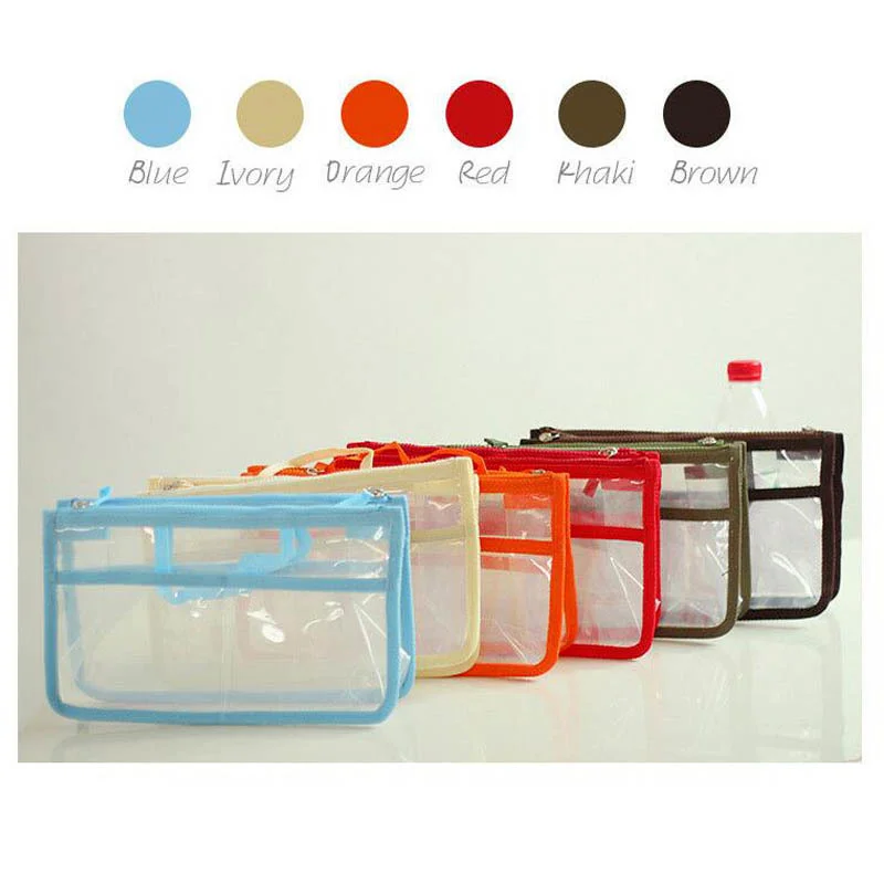 

PVC Transparent Portable Cosmetic Bag Women's Travel Waterproof Clear Wash Organizer Pouch Beauty Case Makeup Tool Kits