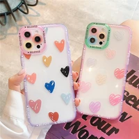 cute love heart camera phone cases for iphone 13 12 11 pro xs max x xr 7 8 plus se 2020 soft tpu silicone back cover shell