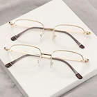 Новинка Металлические очки для чтения в полуоправе для женщин и мужчин модные классические пресбиопические очки высокой четкости очки Для Ухода За Зрением + 1,00  + 4,00