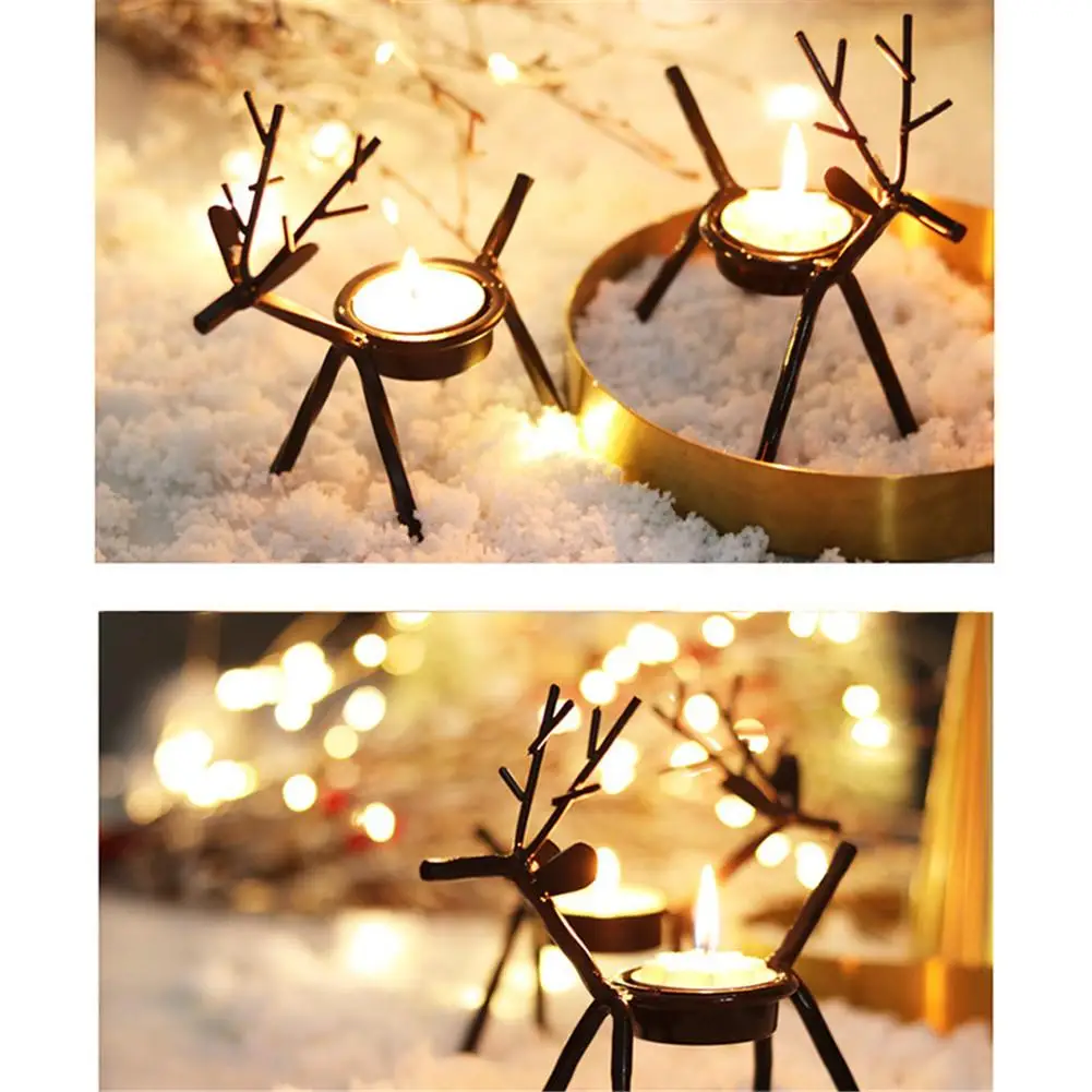 2021 Железный подсвечник в виде лося рождественские украшения для домашнего стола